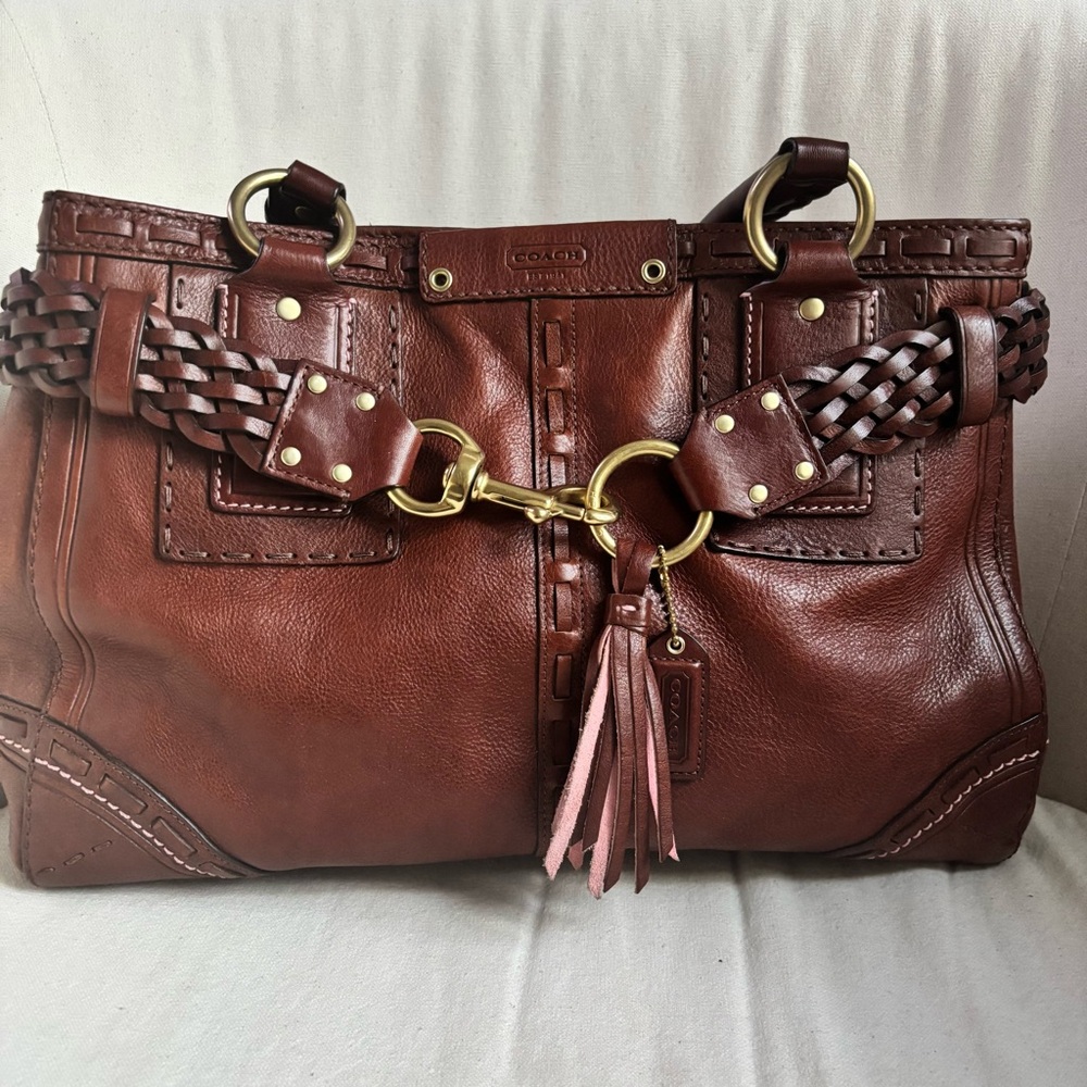 Authentic Vintage Coach Hampton Braided Brown
Satchel Bag, LTD Edition 9290